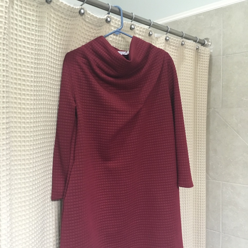 NWOT Aline Burgundy Textured knit dress